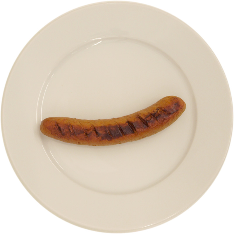 Enlarged view: A sausage on a dish